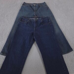 LOT OF 2 Ralph Lauren Jeans Womens 16 Blue Saturday Classic Straight Leg Denim